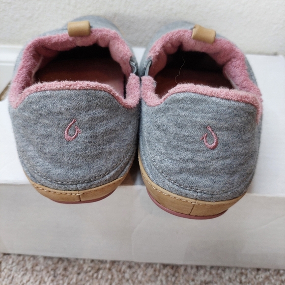 OluKai Lania Comfort Slip On Lightweight Gray Pink Slipper Size 8 - Picture 7 of 8
